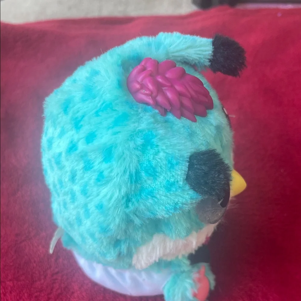 Charming Plush Owl Toy with Pink and Yellow Details